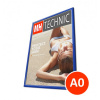 Jansen Display Klaprám A0, modrá barva, ostrý roh, profil 25 mm