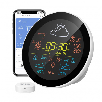 Meteorologická stanice TESLA Device MS360 s Tuya systémem, ext. sensor