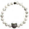 Dámsky Glosery náramok Medvedík so zirkónmi, howlite 8mm Obvod zápästia: XL 19 cm