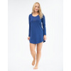 GINA dámské maxitriko dámské dlouhý rukáv, šité, s potiskem, jednobarevné Pyžama 2022 19135P - tm.popel lékořice - M