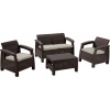 Keter Set terasový Allibert CORFU, brown/oat, stôl, pohovka, 2x stolička 8020422