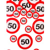 Konfety - 50 narodeniny - DOPRAVNÉ ZNAČKY - obojstranné, papier