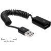 Delock USB kábel USB 2.0 USB-A zástrčka, USB-A zásuvka 0.60 m čierna 83163; 83163