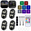 4X BEZDRÔTOVÉ STROBOSKOPICKÉ LED RGB SVETLÁ 8 FARIEB DO AUTA MOTOCYKLA