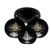 BERGE LED stropný závesný luster 3xE27 - nastaviteľný - drevený - čierny