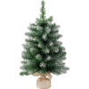 Stromček MagicHome Vianoce Belo, jedľa v jute, zasnežené konce, extra hustý, 60 cm