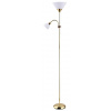 Rabalux Zlatá stojacia lampa Action s bielymi tienidlami pre žiarovky E27+E14 4060