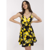 Dámske čierne letné šaty s citrónovou potlačou MI-SK-22099.76-black-yellow ONE SIZE
