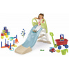 Set šmykľavka s vodnou dráhou a vozík na ťahanie s vedro setom Toboggan GM Slide Life Smoby dĺžka šmyku 150 cm a športová sada hier