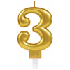 Amscan Narodeninová sviečka 3 zlatá