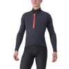 Castelli Entrata Thermal, Light black/ Red Veľkosť: XXL Pánsky zateplený cyklistický dres do chladných podmienok