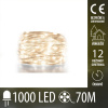 Vianočná Led DOT svetelná reťaz vonkajšia - 1000led - 70m - programy - časovač - teplá biela