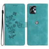Peňaženkové kožené puzdro Butterfly Flower na Motorola Moto G13 / G23 / G53 5G - Sky Blue