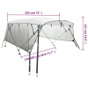 vidaXL Strieška Bimini s 3 oblúkmi a sieť. stenami 183x(170-182)x137cm - Biela a čierna - 93062-47238