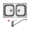 Nerezový drez s batériou CLASSIC 800 DUO 500 x 800 mm + batéria PRONTO N89