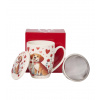 Porcelánový hrnček s infúzorom DUO SRDCE Pes 360 ml