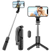 Techsuit Mini Selfie Tyč Q11 Stabilný Statív Bluetooth 360 Čierna 74cm