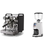 Rocket Espresso Mozzafiato FAST V, black + Eureka Atom Specialty 65, white