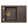Alveus FORMIC 30 kuchynský granitový drez so sifónom 76x50 ,spodná montáž+prepad bronz 1108029ST+bronz