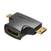 Vention AGFB0 káblová redukcia Mini HDMI, Micro HDMI HDMI Čierna (AGFB0)