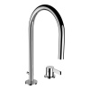 Laufen Kartell umyvadlová stojánková dvouotvorová páková baterie, s otočným výtokem 166 mm, s automatickou výpustí H3113320042211