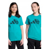 Detské bavlnené tričko adidas zelená farba, s potlačou, JV5253 128