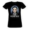 Tričko s potlačou Wednesday Addams dámské Černá M