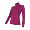 SENSOR MERINO ACTIVE dámské triko dl.rukáv stoják zip lilla 12110030-00