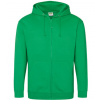 Just Hoods Pánska mikina na zips JH050 Kelly Green XXL