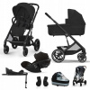 CYBEX SET Kočík kombinovaný Balios S Lux Black Moon Black Gold + sedačka