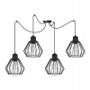Light Home Závesné svietidlo Nuvola Spider 2, 4x čierne drôtené tienidlo