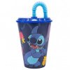 Stor plastový pohár s vrchnákom a slamkou Lilo & Stitch 430ml 75030