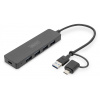 Digitus DA-70235 USB Hub 4 porty USB-A USB 3.0 5 GBit/s s konektorem USB C černá DA-70235