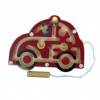 Bigjigs Toys Dřevěný magnetický labyrint Červené auto