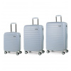 Sada cestovných kufrov ROCK TR-0214/3 ABS - svetlomodrá - 93 L / 60 L + 10% EXPANDER / 42 L + 13% EXPANDER