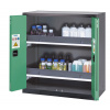 Skriňa na chemikálie Systema CS-102F, 2 výsuvné vane, zelené skladacie dvojkrídlové dvere