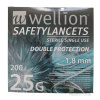 Wellion Safety LANCETS 25G LANCETA bezpečnostná priemer 1,8 mm sterilná jednorazová 200 ks