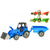 _Ostatní 1_ Traktor nakladač barevný set s vlečkou volný chod 3 barvy v síťce