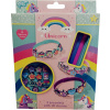 Totum 071551 Unicorn Charm - Náramky 3 rôzne farby s 18 príveskami a rôznymi motívmi a tvarmi viacfarebné pre deti