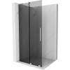 Mexen Velar L, posuvná sprchová zástena Walk-in 100 x 200 cm, 8mm šedé sklo, brúsená oceľ, 871-100-003-43-97