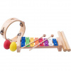 Muzikální set, xylofon, tamburína, dřívka, 2 maracas vajíčka