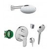 Hansgrohe - Sprchový set s batériou pod omietku, s telesom, priemer 20 cm, 2 prúdy, chróm SANI21HHH012