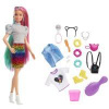 Mattel Barbie Leopardia bábika s dúhovými vlasmi a doplnkami