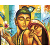 ZUTY Maľovanie podľa čísel - BUDDHA SO ŽENOU Rámovanie: bez rámu a bez vypnutia plátna, Rozmer: 40x50 cm