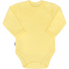 Dojčenské bavlnené body s dlhým rukávom New Baby Pastel žlté 56 (0-3m)