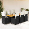 9dílný zahradní bistro set s poduškami černý polyratan Černý 3276986