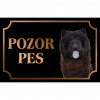 Čau Čau - Kovová tabuľka POZOR PES