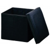 HOMESTYLING Taburet s úložným priestorom velvet 38 x 38 cm čierna