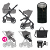 PETITEMARS PETITE&MARS Kočík kombinovaný ICON 2v1 Dove Grey XXL RWS