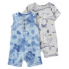 CARTERS CARTER'S Overal letný krátky rukáv Grey Ocean chlapec LBB 2ks NB/ veľ. 56
